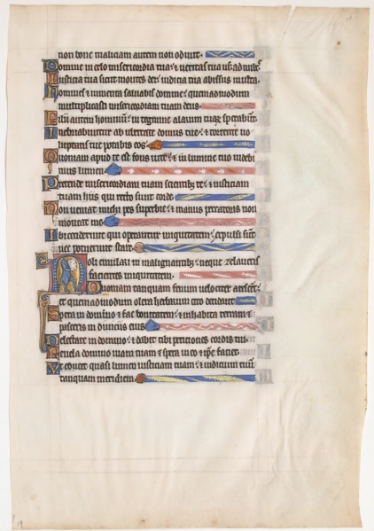 Manuscript Leaf from a Royal Psalter, British, 13th century.