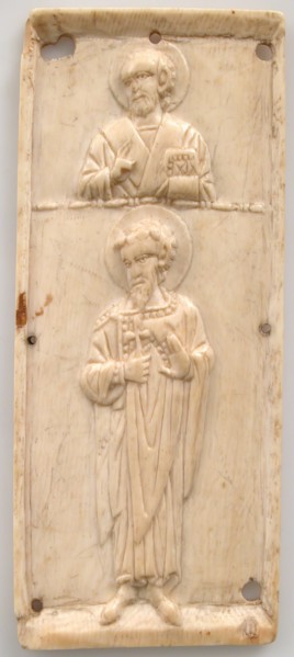 Right Wing of a Triptych with Saints Nicholas and Theodore, Byzantine, 11th century.
