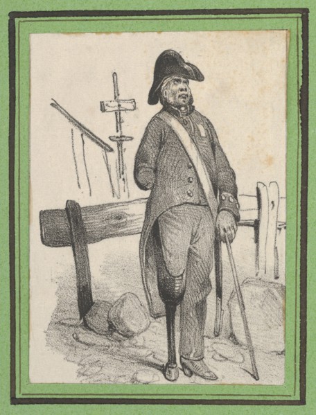 Soldier with a pegleg, mid-19th century.