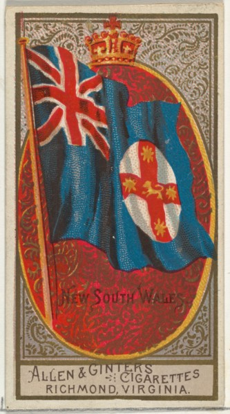 New South Wales, from Flags of All Nations, Series 2 (N10) for Allen & Ginter Cigarettes Brands, 1890.