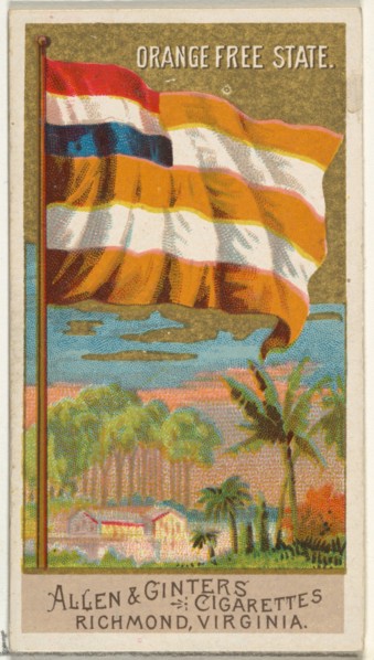 Orange Free State, from Flags of All Nations, Series 2 (N10) for Allen & Ginter Cigarettes Brands, 1890.