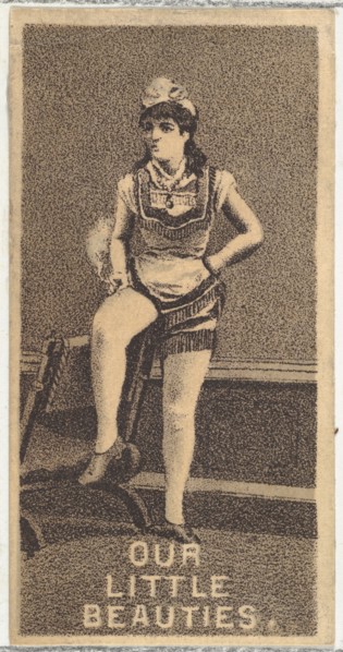 From the Actresses series (N57) promoting Our Little Beauties Cigarettes for Allen & Ginter brand tobacco products, 1890.