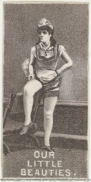 From the Actresses series (N57) promoting Our Little Beauties Cigarettes for Allen & Ginter brand tobacco products, 1890.