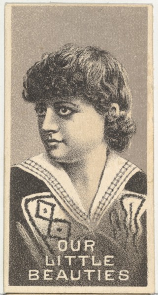 From the Actresses series (N57) promoting Our Little Beauties Cigarettes for Allen & Ginter brand tobacco products, 1890.