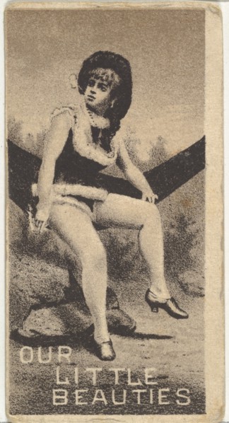 From the Actresses series (N57) promoting Our Little Beauties Cigarettes for Allen & Ginter brand tobacco products, 1890.