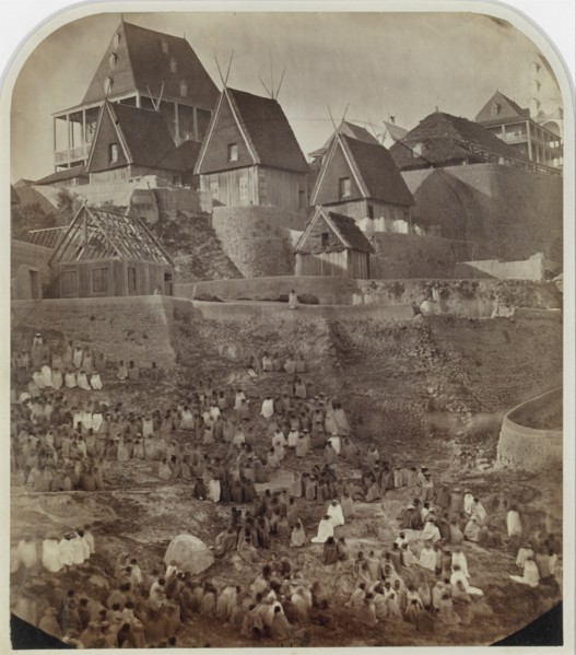 View of Antsahatsiroa, Madagascar, 1862-65.