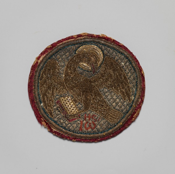 Embroidered Medallion, Byzantine, 15th-16th century. Evangelist symbol of an eagle.