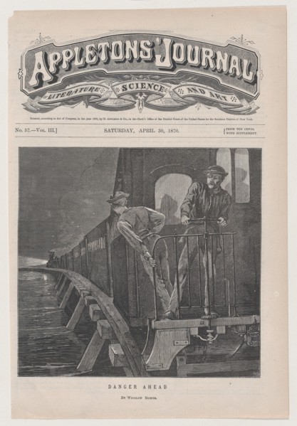 Danger Ahead (Appleton's Journal, Vol. III), April 30, 1870.