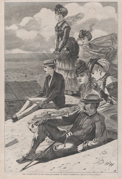 The Coolest Spot in New England - Summit of Mount Washington, (Harper's Bazar, Vol. III), July 23, 1870.