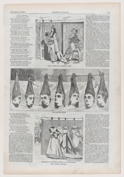 Blue Beard Tableau: Fatima Enters the Forbidden Court; What She Sees There; Disposition of the Bodies (Invisible to the Spectators) (Harper's Bazar, Vol. I), September 5, 1868.