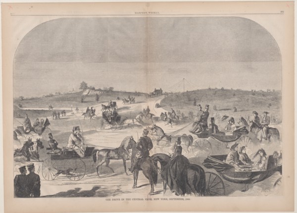 The Drive in Central Park, New York (Harper's Weekly, Vol. IV), September 15, 1860.