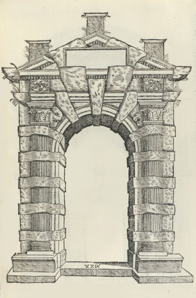 Tutte l'opere d'architettura, 1584. [Rustic Gate from Libro Estraordinaria, p. 17].