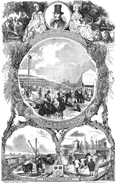 Royal Agricultural Society of England; arrival of the cattle by railway...