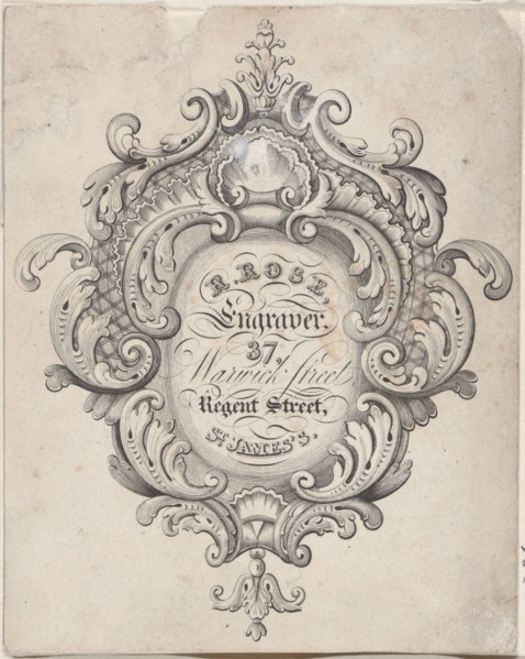 Trade Card for R. Rose
