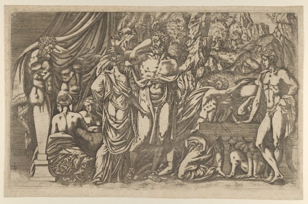 Hercules dressed as a woman