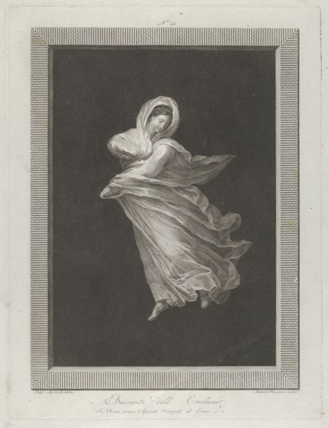 A bacchante wearing flowing drapery