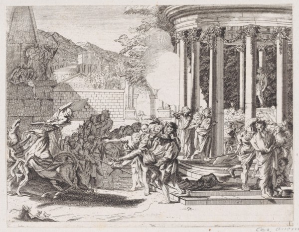 Sinorix being carried from the temple after being poisoned