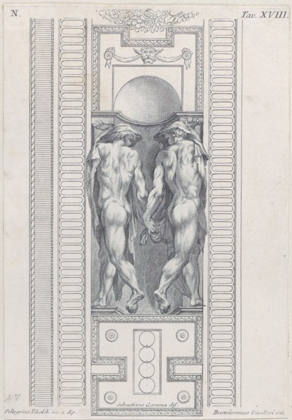 Plate 18: two nude figures wearing veils