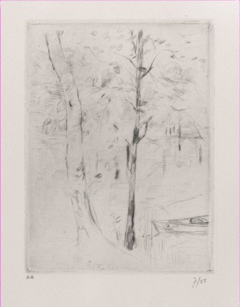 Landscape (Tree-trunks near a River)