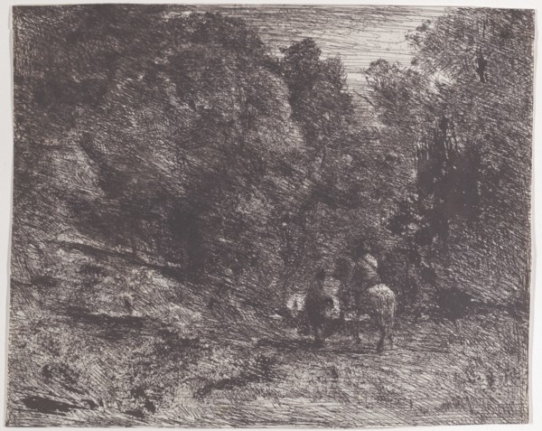 Two Travelers in a Forest (Le Cavalier en forêt et le piéton)