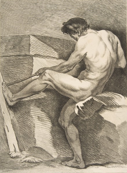 An "Académie": Man Pulling a Cord