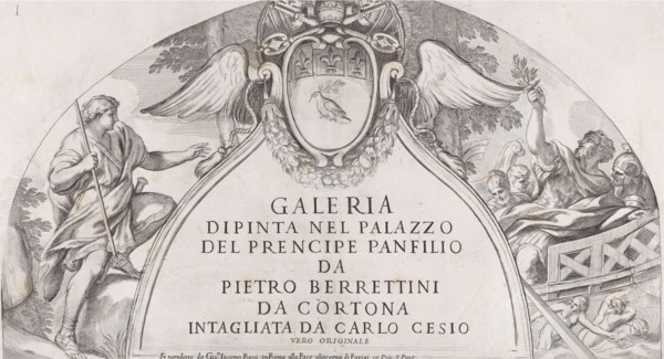 Title page to 'Galleria Dipinta nel Palazzo del Prencipe Panfilio' after the ceiling f...