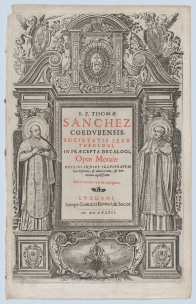 Frontispiece for 'Opus morale in praecepta Decalogi'