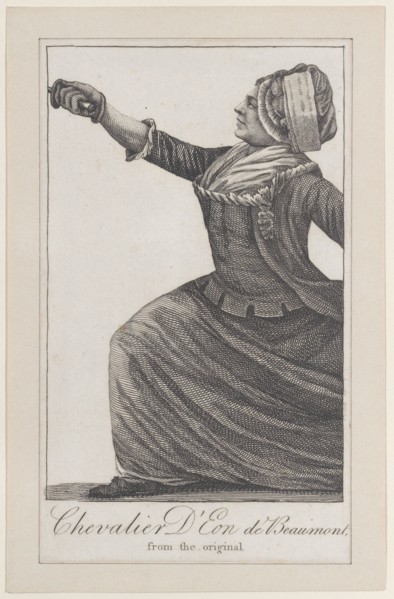 Chevalier d'Eon de Beaumont (from Kirby's Wonderful Museum)