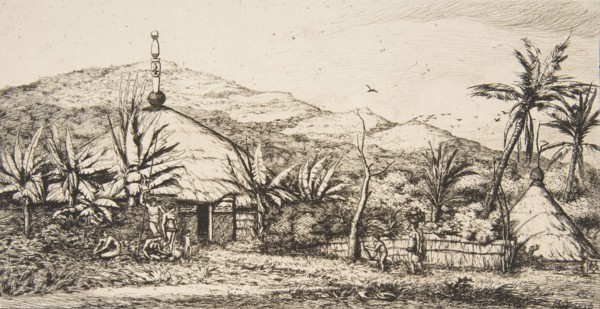 New Caledonia: Large native hut on the road from Balade to Puebo