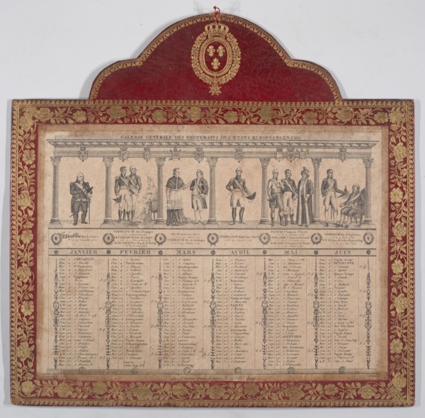 French Calendar for the Year 1816 (Galerie Generale des Souverains des Etats Européens)