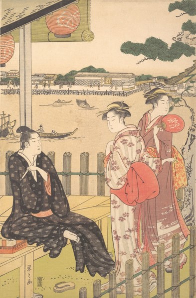 Group at a Tea-house on the Bank of the Sumida River