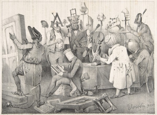 Fameux Jury de Peinture. Salon de 1841, March 20, 1841. Creator: Clément Pruche.