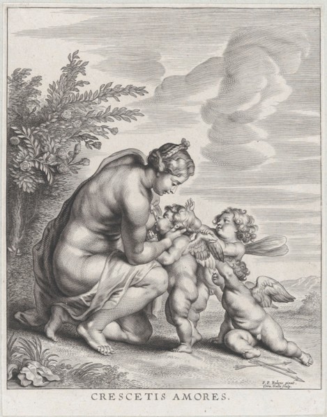 Venus nursing three Cupids in a landscape
