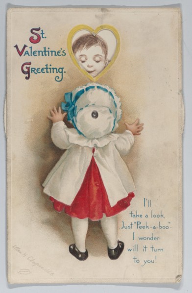 Valentine - movable wheel postcard
