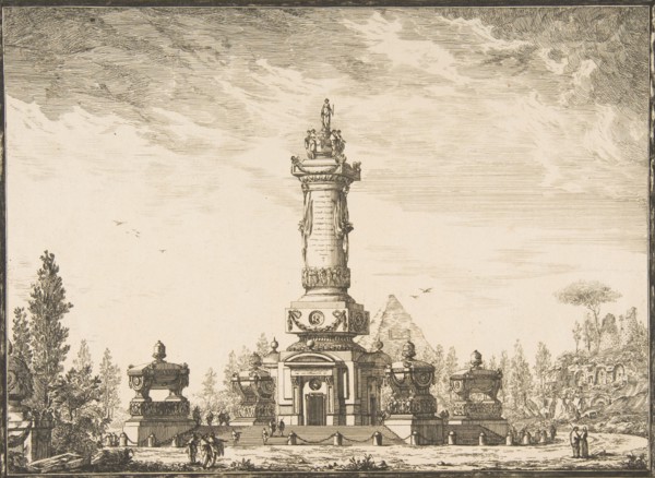 Elevation en perspective d'une Colonne Funeraire destinée pour la Sépultre...