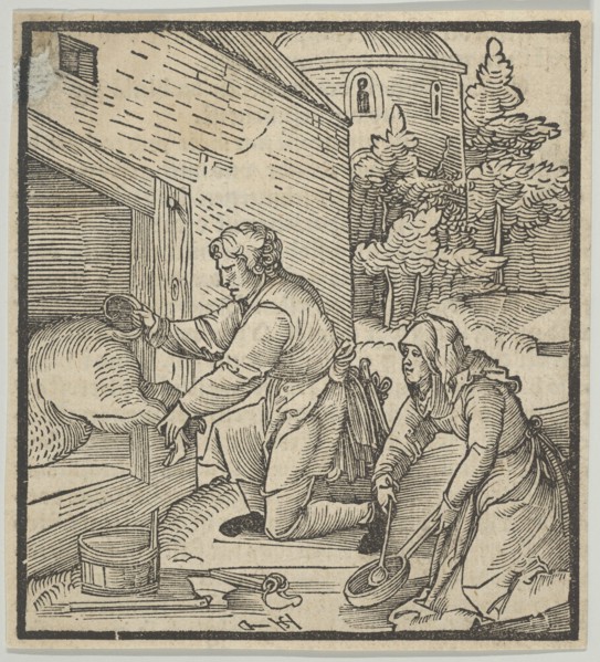 A Farmer Slaughtering a Hog