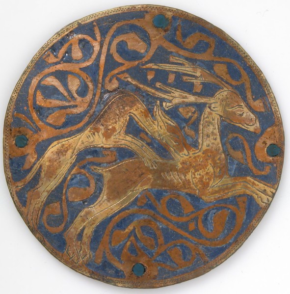 Medallion with Hound Attacking Stag