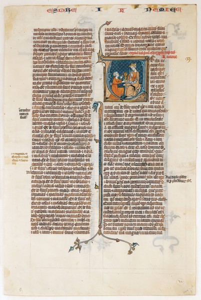 Manuscript Leaf with Opening of The Book of Nehemias