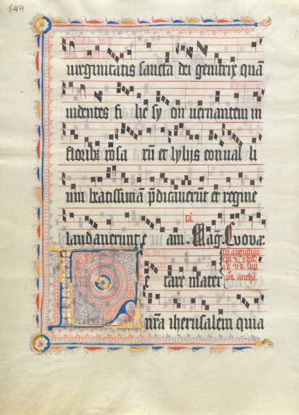 Manuscript Leaf with Initial L