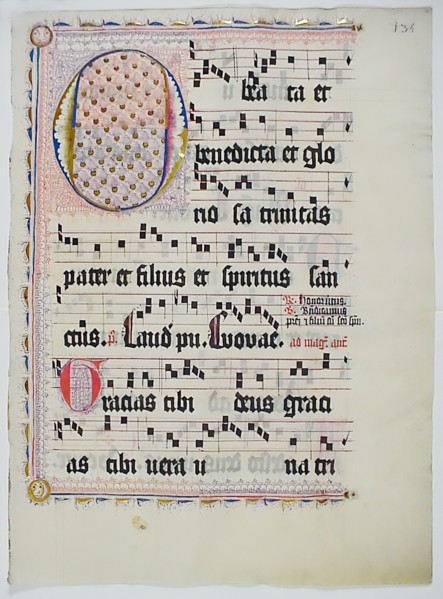Manuscript Leaf with Initial O