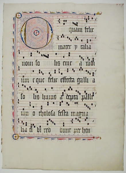 Manuscript Leaf with Initial O