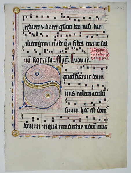 Manuscript Leaf with Initial S