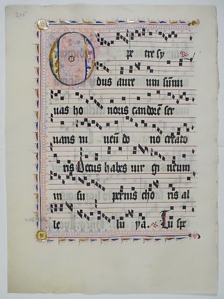 Manuscript Leaf with Initial O