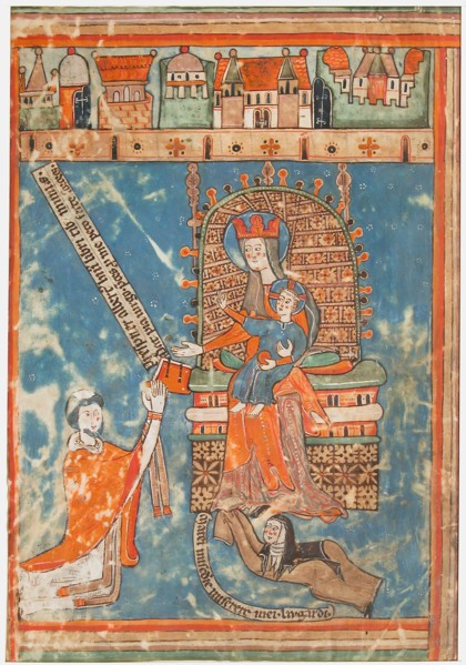 Manuscript Leaf with Dedication of a Book to the Virgin