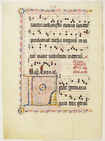 Manuscript Leaf with Initial L