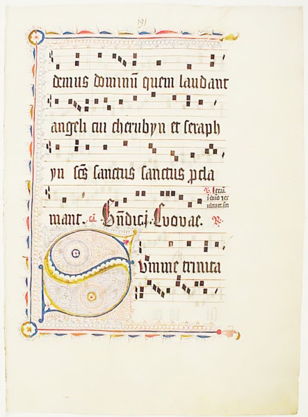 Manuscript Leaf with Initial S