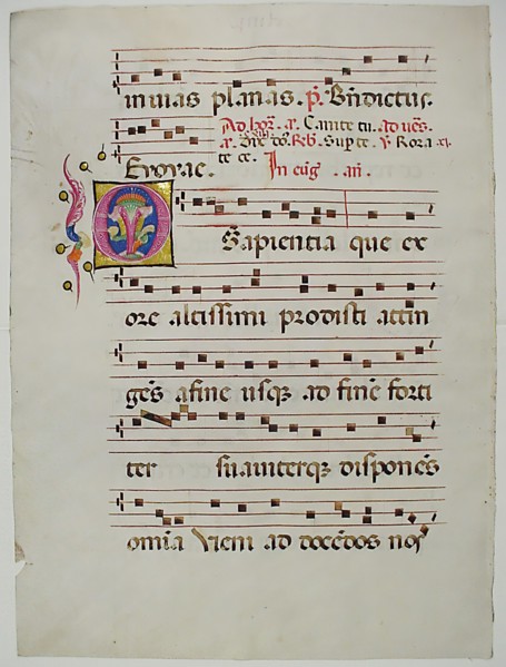 Manuscript Leaf with Initial O