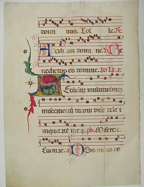 Manuscript Leaf with Initial S
