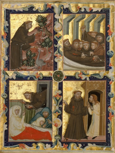 Manuscript Leaf with Scenes from the Life of Saint Francis of Assisi