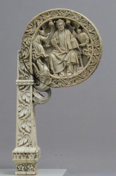 Ivory Crozier Head with Christ in Majesty and Throne of Wisdom